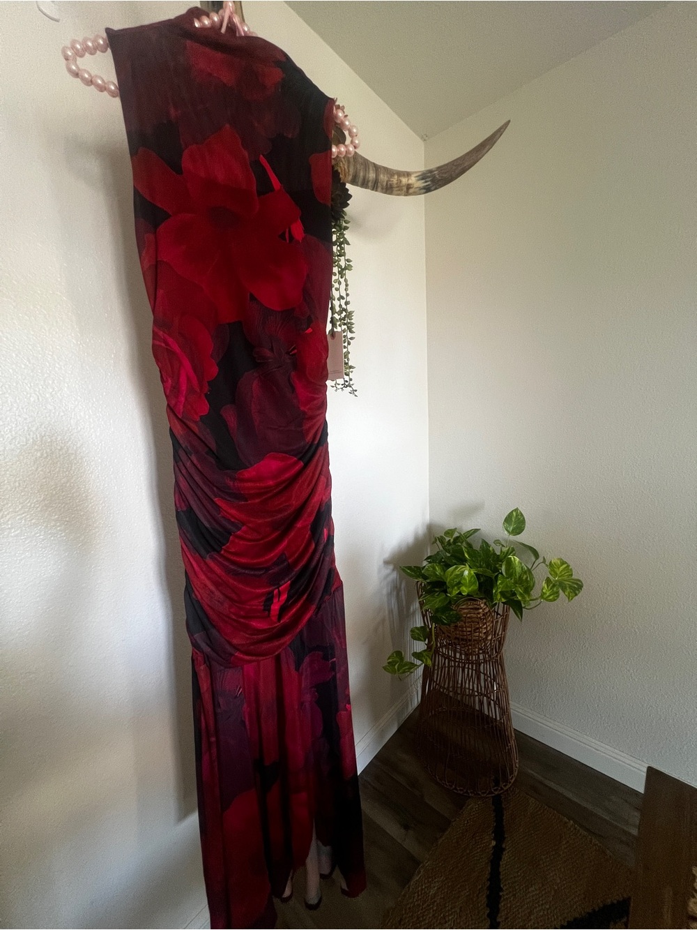 NWT ✧❤️ Sincerely Jules ❤️✧ Ruched Floral Orchid Maxi Dress M